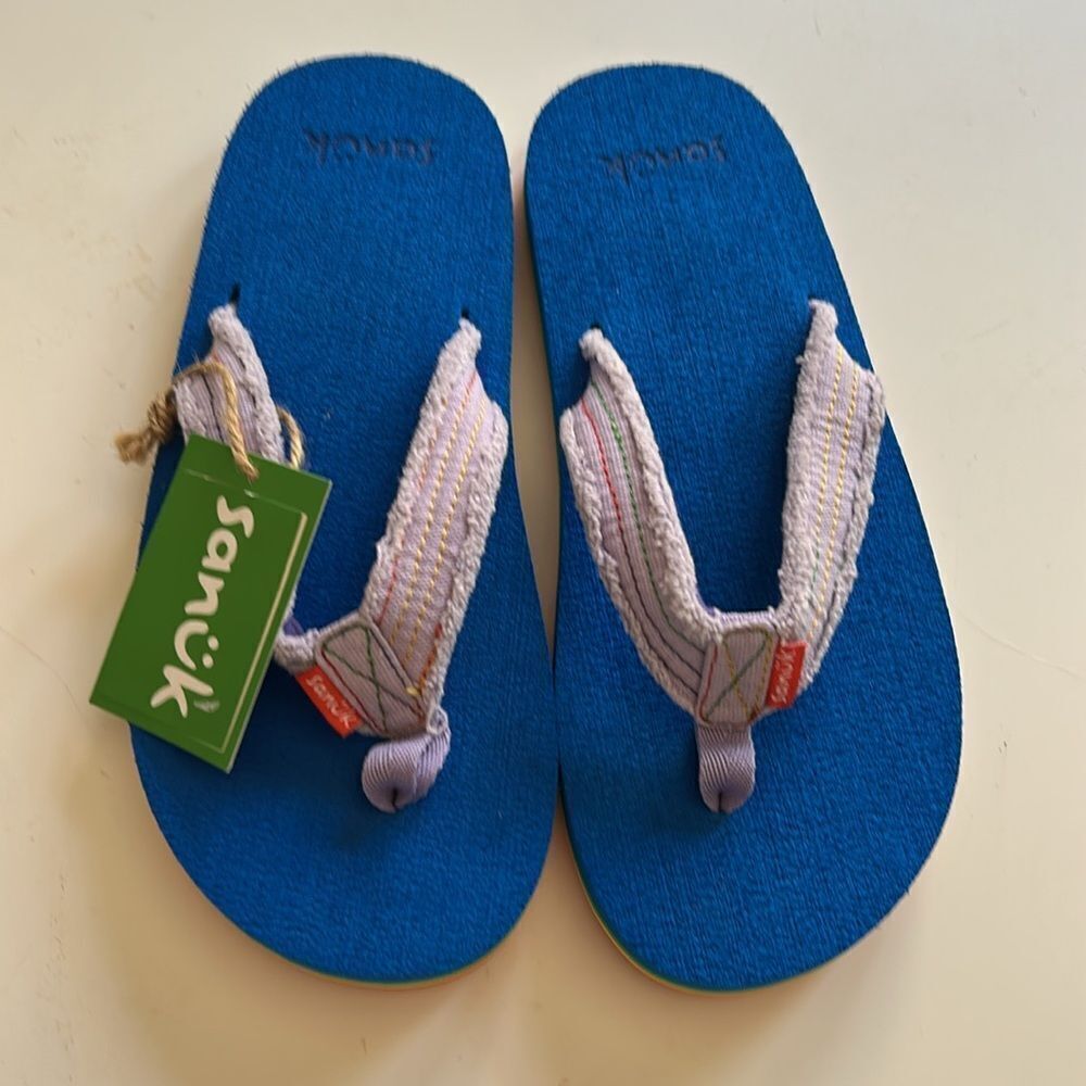 Sanuk Unisex-Child Y Fraidy Stacker, Rainbow, Size Kids 4-5, NWT